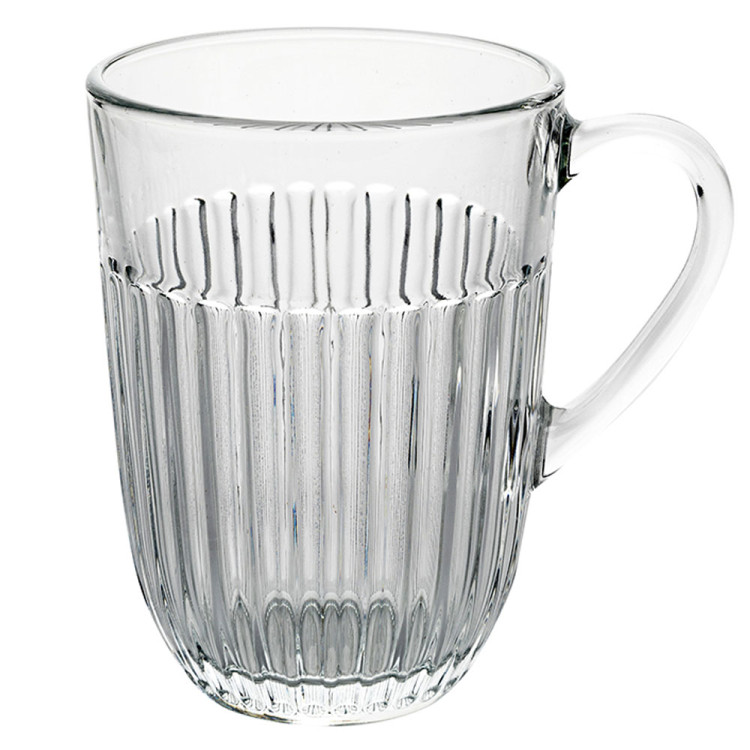 Szklanki do kawy herbaty z uchem 380 ml Florina Comet komplet 6 sztuk w zestawie z długimi łyżeczkami do latte