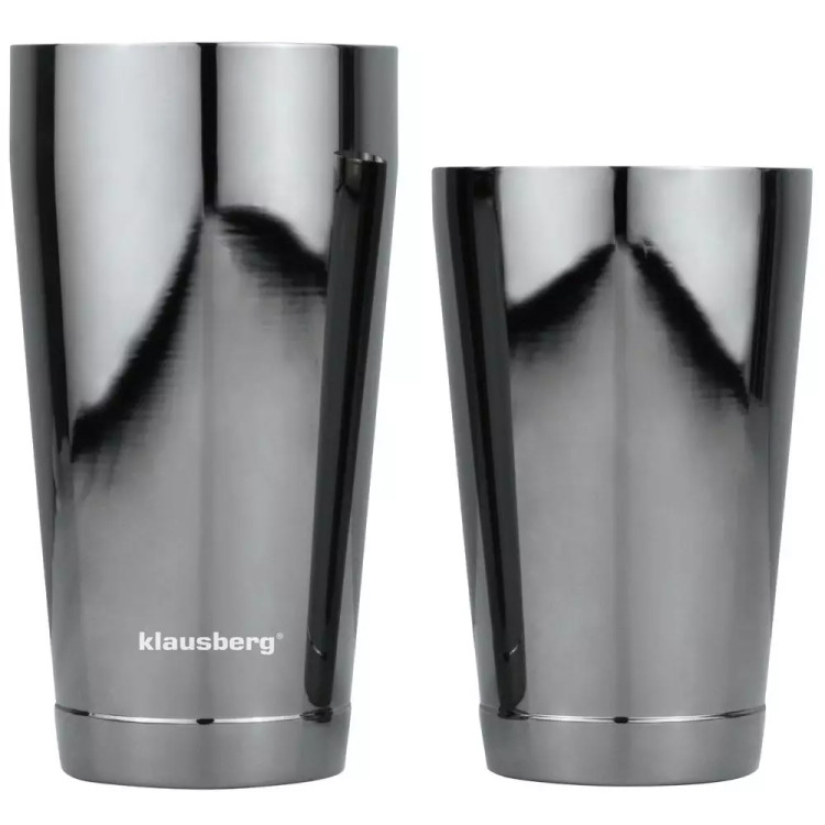 Shaker bostoński grafitowy Klausberg KB 7652 barowy shaker do drinków i koktajli 700ml i 600ml