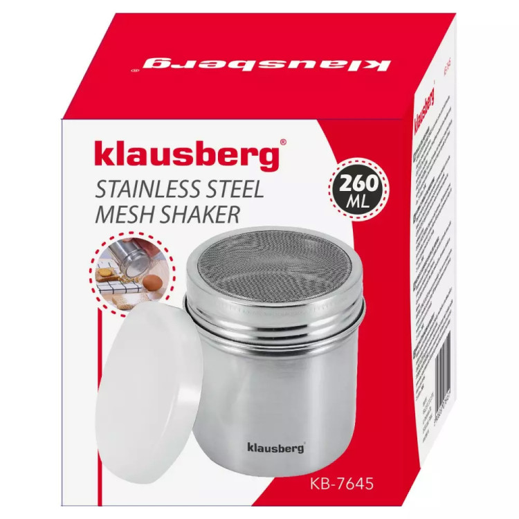 Shaker do cukru 260 ml dozownik sitko do produktów sypkich Klausberg KB-7645