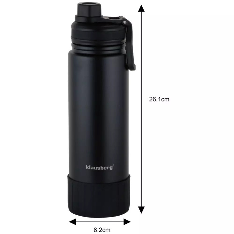 Kubek termiczny duży 720 ml termos stalowy czarny Klausberg KB 7637