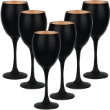 Kieliszki do wina 300 ml Glasmark Glamour komplet 6 sztuk czarno-złote