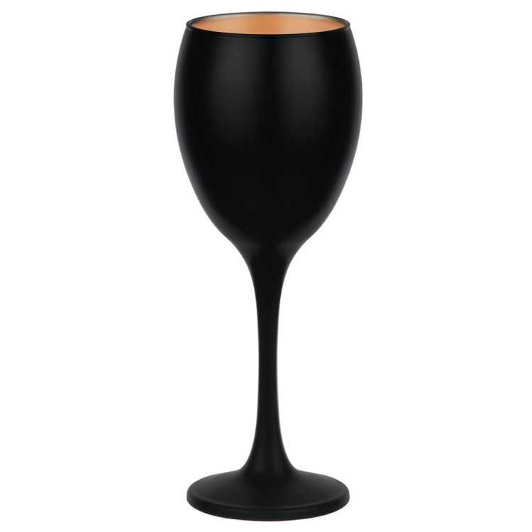 Kieliszki do wina 300 ml Glasmark Glamour komplet 6 sztuk czarno-złote
