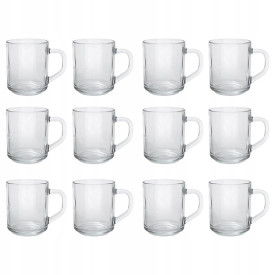 Kubek przezroczysty szklanka 250 ml zestaw 12 szklanek