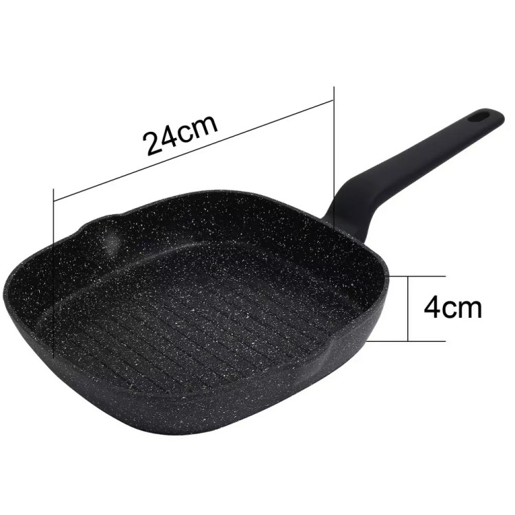 Patelnia grillowa kwadratowa 24 cm z powłoką marmurkową Klausberg KB 7661