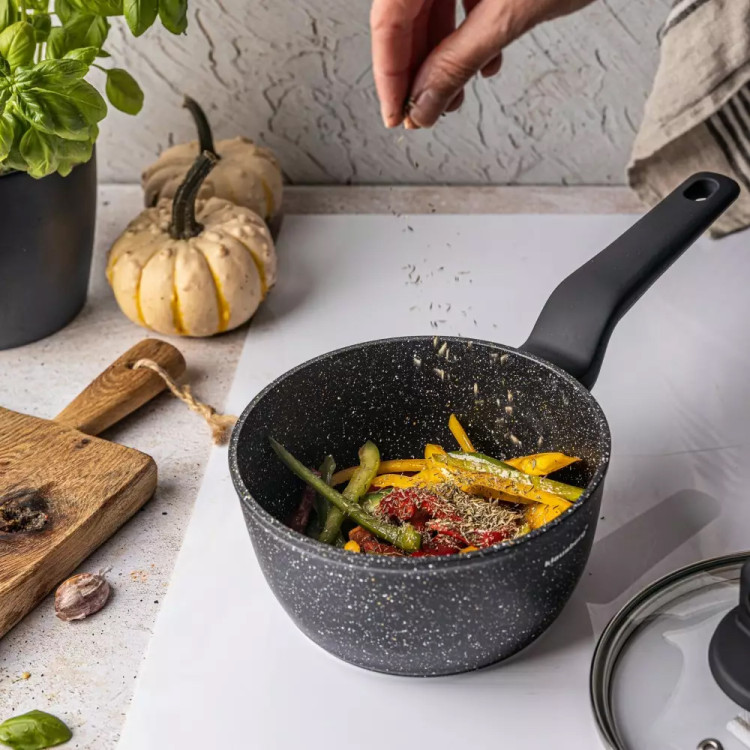 Rondel marmurowy 1.3 L garnek mały z pokrywką 16 cm Klausberg KB 7669 indukcja gaz