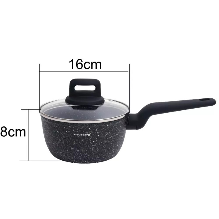 Rondel marmurowy 1.3 L garnek mały z pokrywką 16 cm Klausberg KB 7669 indukcja gaz