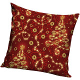 Poszewka świąteczna 40x40 na poduszkę jaśka realistyczny wzór złote choinki