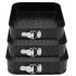 Tortownice kwadratowe czarne marmurkowe 20/22/24 cm zestaw 3 blach Elitehoff E 8044