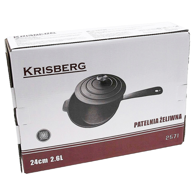Patelnia żeliwna Krisberg KR 2571 ciężka 24 cm indukcja gaz