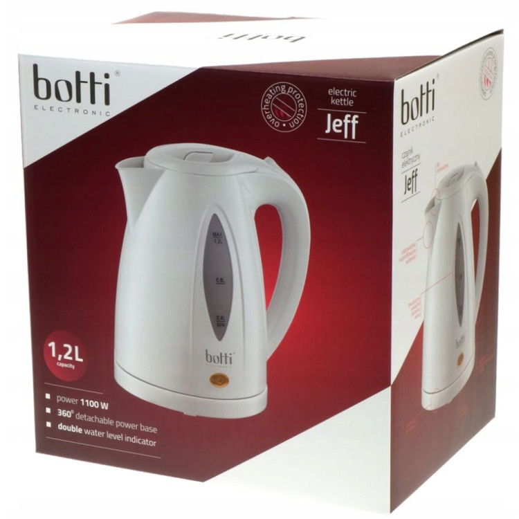 Czajnik elektryczny mały  Botti Jeff 1,2 l biały 900-1100 W