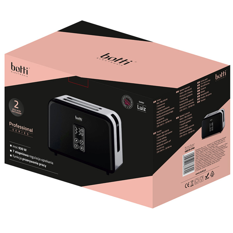Toster do pieczywa opiekacz czarny 930 W Botti Electronic Luiz