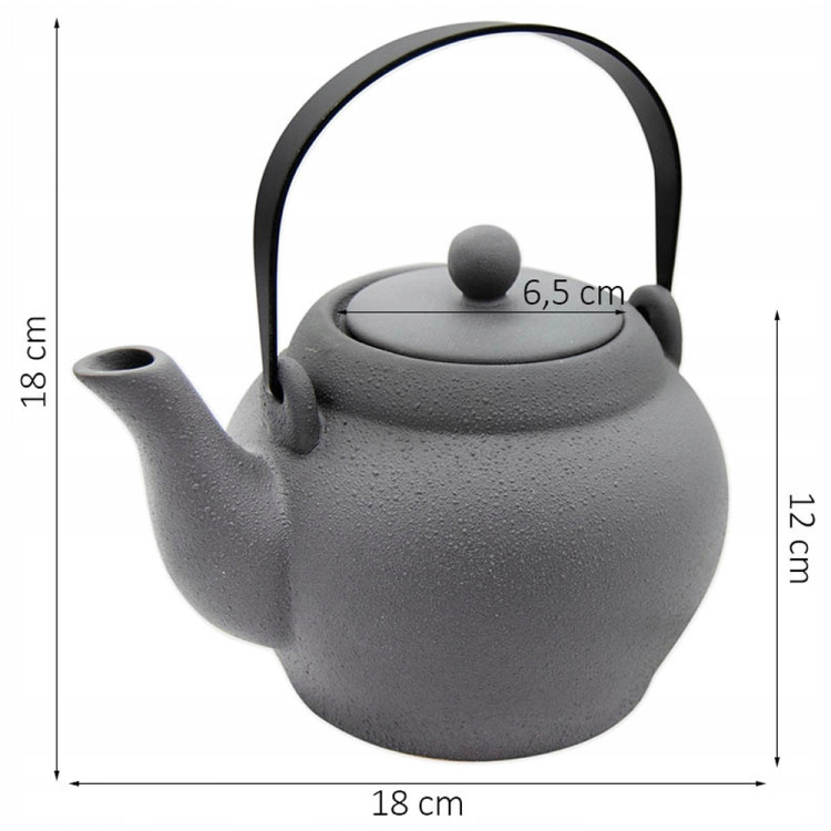 Dzbanek z zaparzaczem 900 ml imbryk czarny Tragar Bella Fiore A 383