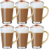 Szklanki ze złotym uchem 300 ml Glasmark Iwo do herbaty kawy latte macchiato komplet 6 sztuk