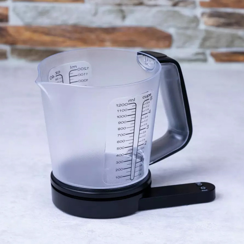 Elektroniczna waga kuchenna z kubkiem pomiarowym 1.5L Kinghoff KH 1829 do 5kg dokładność do 1g