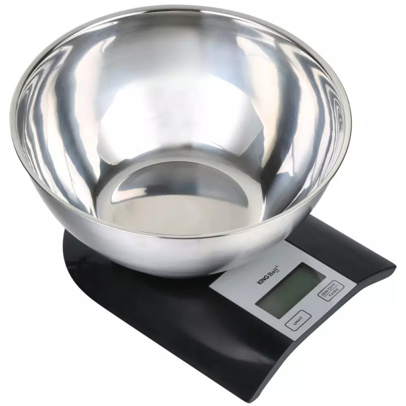 Elektroniczna waga kuchenna z stalowa miską 2 L Kinghoff KH 1828 do 5kg dokładność do 1g