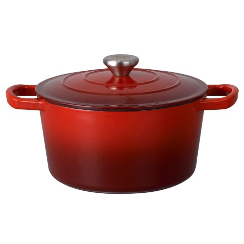 Garnek żeliwny emaliowany 5 L MG Home Infinito kociołek czerwony 25 cm