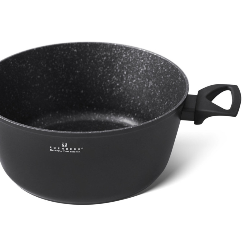Garnek marmurowy 6.6 L z pokrywką Edenberg EB-7461 28x13 cm indukcję gaz