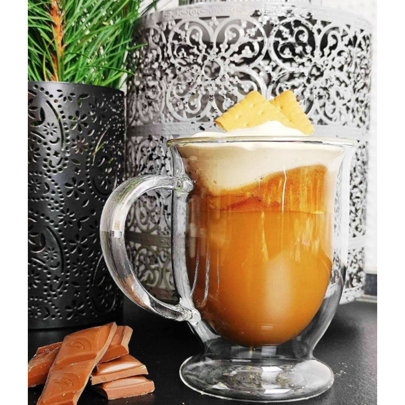 Szklanki termiczne z uchem Kubas 370 ml do kawy latte komplet 2 szt Kamille 9014