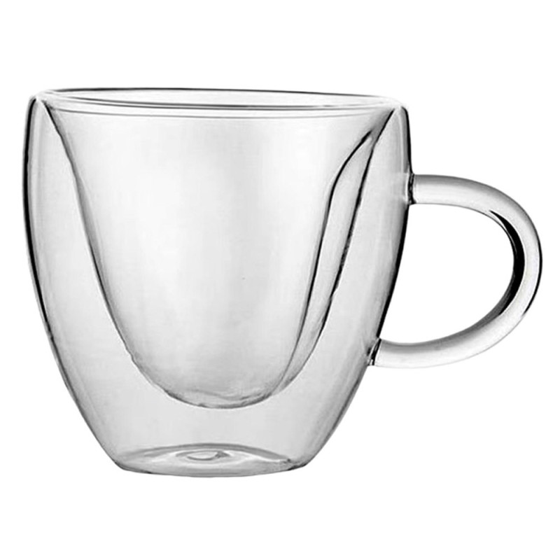 Szklanki termiczne z uchem  serce 250 ml do kawy latte komplet 2 szt Kamille 9006