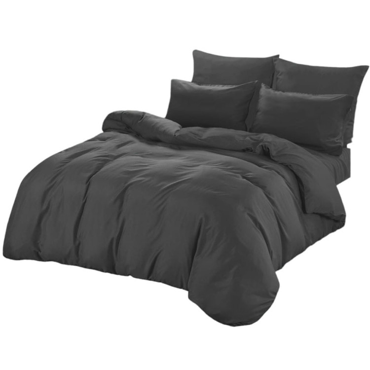 Pościel dwustronna 160x200 mikrofibra Cotton World  3 części 2608 grafit