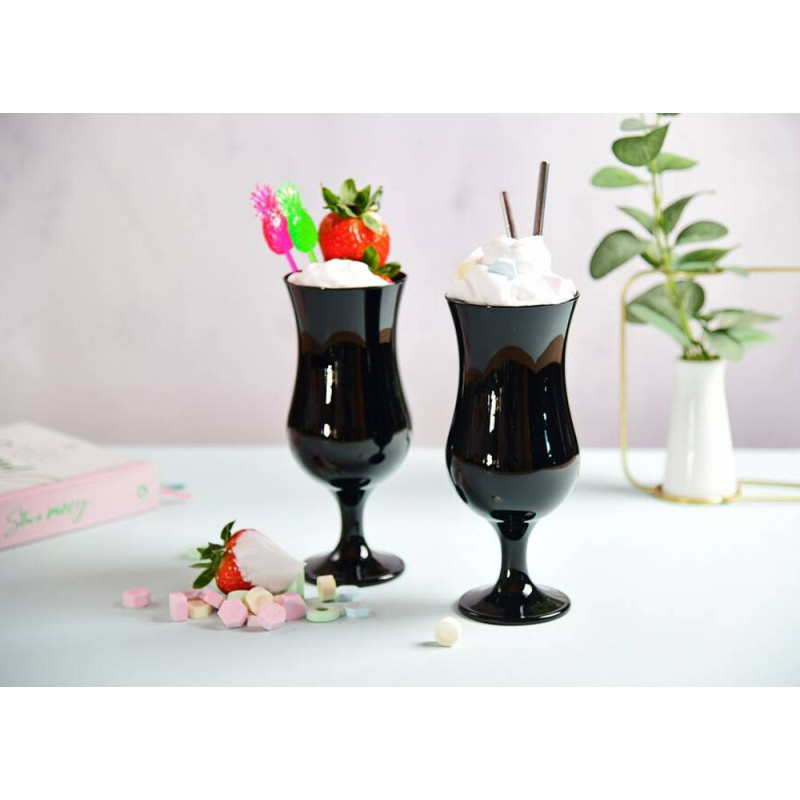 Kieliszki koktajlowe czarne Glasmark szklanki 420 ml zestaw 6 sztuk