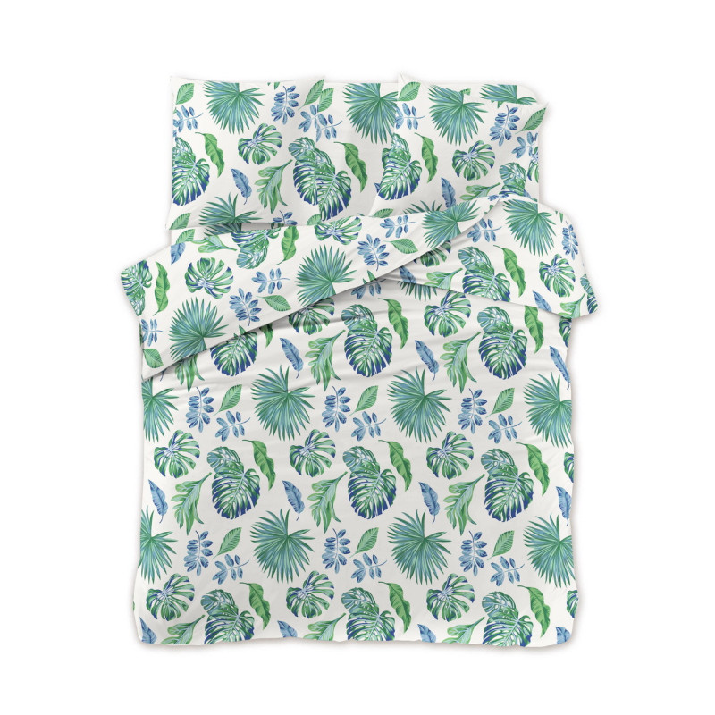 Pościel 140x200 bawełna satynowa Cotton World gruba 2 części 919 liście monstera jungle