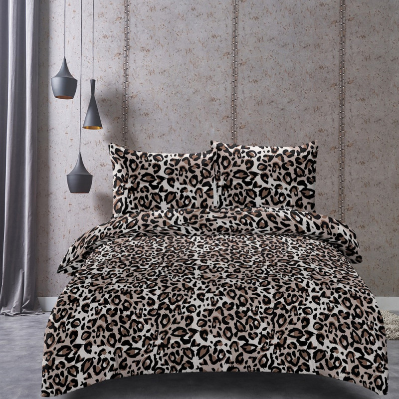 Pościel 160x200 bawełna satynowa Cotton World gruba 3 części 2666 panterka
