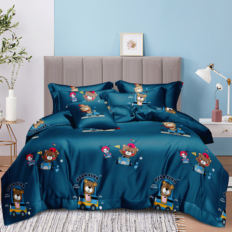 Pościel 160x200 dla dzieci bawełna satynowa 3D Cotton World gruba 3 części 2521 misie