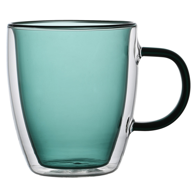 Szklanki termiczne z zielonym wnętrzem 300 ml komplet 2 szt MGHOME