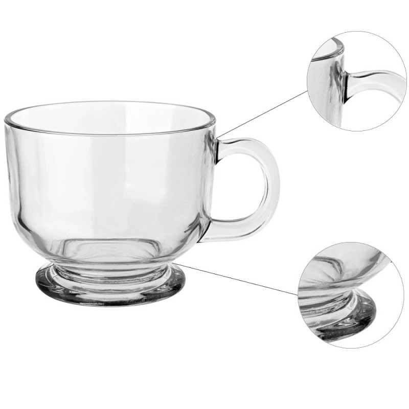 Kubki szklane duże 510 ml Florina Jumbo Lyon zestaw 6 szklanek bezbarwne