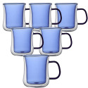 Szklanki termiczne z niebieskim wnętrzem 300 ml komplet 6 szt MGHOME