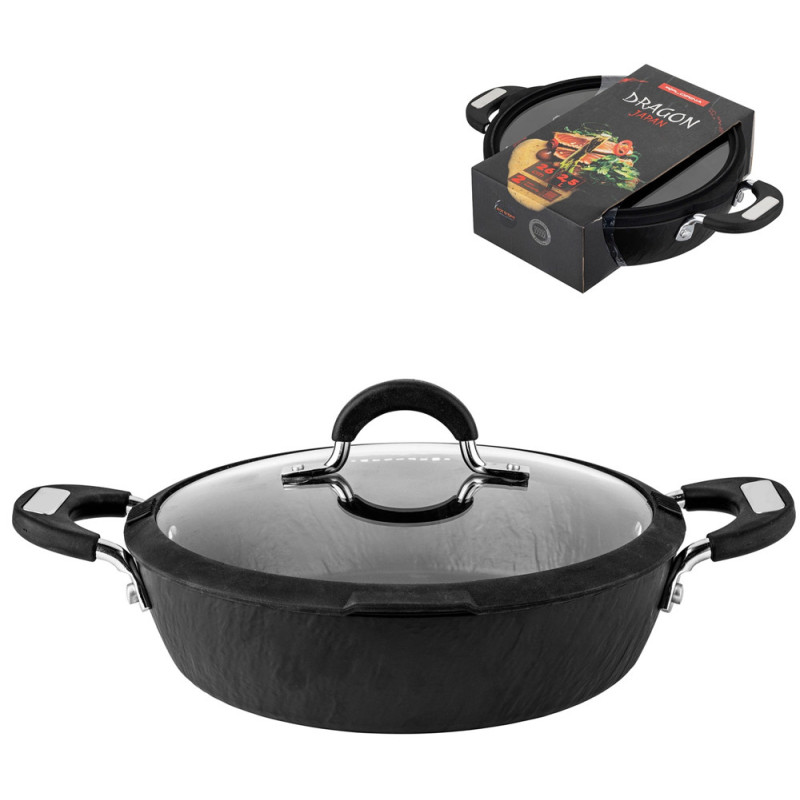 Garnek aluminiowy 26 cm niski z powłoką granitową 2.5 L Florina Dragon 1G 4910