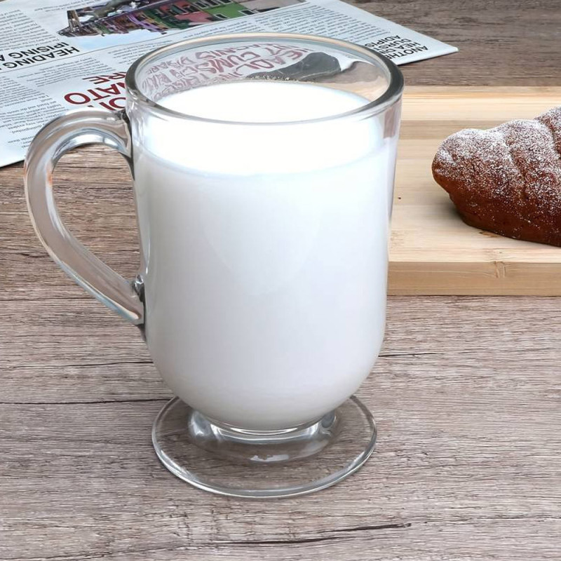 Szklanki z uchem 310 ml Altom Werona kubki do herbaty kawy latte macchiato komplet 6 sztuk w zestawie z długimi łyżeczkami