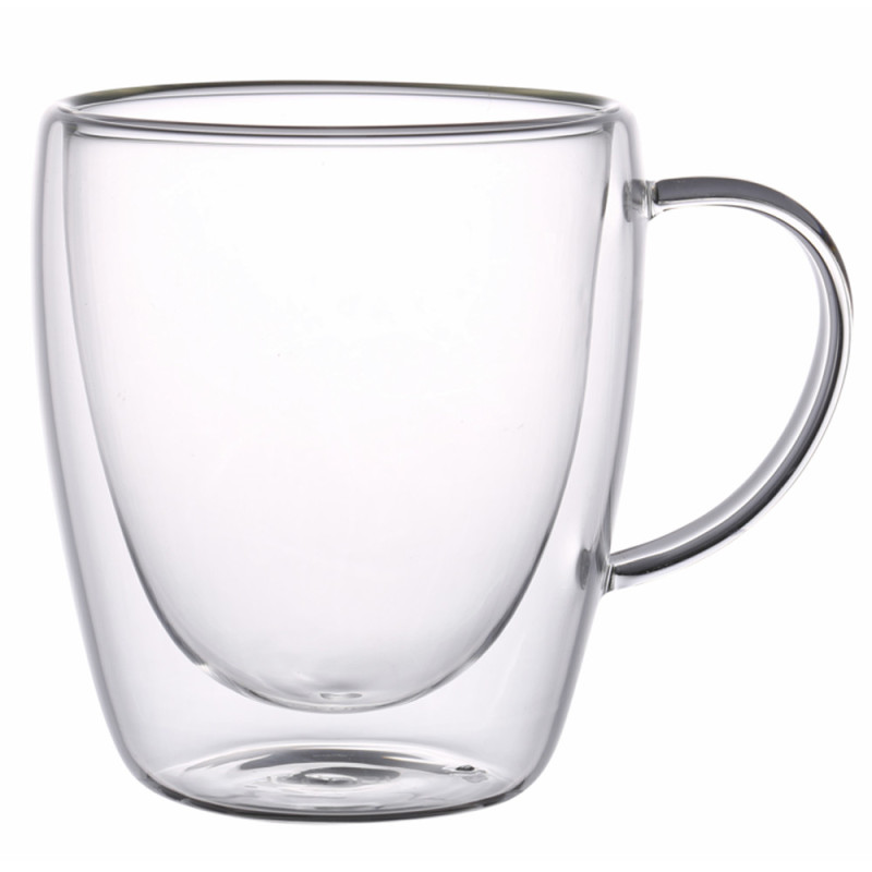 Szklanki termiczne z białym uchem zestaw 6 sztuk Renza 300 ml do kawy latte herbaty MGHOME