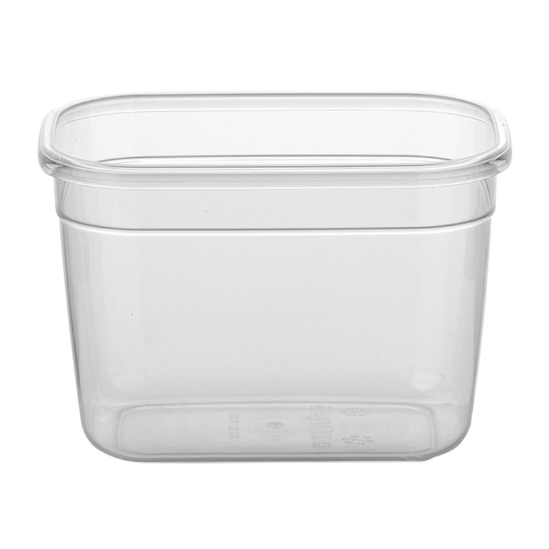 Pojemnik do żywności prostokątny 1300 ml przezroczysty z szczelną szarą pokrywką Florina Foodie