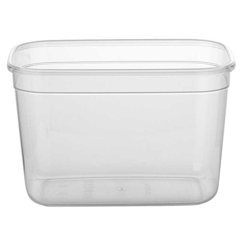 Zestaw 5 pojemników do żywności prostokątny 670/800/1200/1300/2300 ml przezroczysty z szczelną szarą pokrywką Florina Foodie