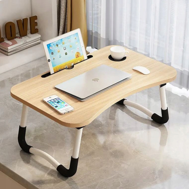 Stolik składany pod laptopa kolor drewna KS-002