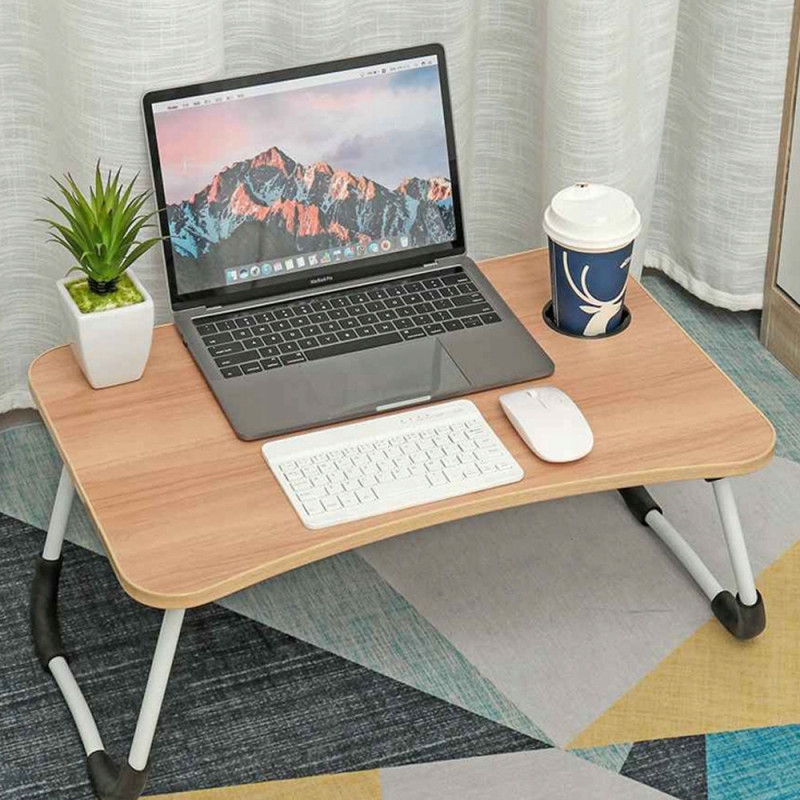 Stolik składany pod laptopa kolor drewna KS-002