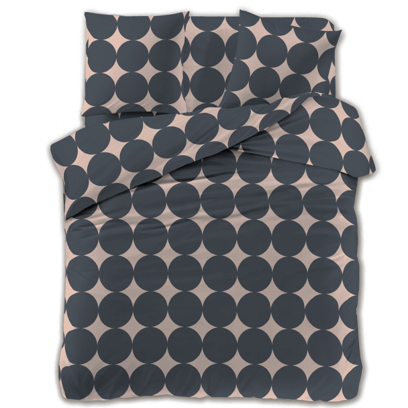 Pościel 160x200 bawełna satynowa Cotton World gruba 3 części 2685 szare koła