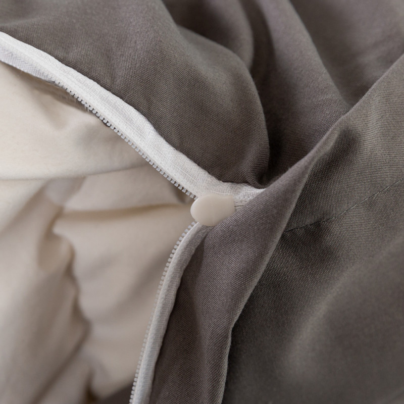 Pościel 200x220 luksusowa Cotton World gruba 3 części 2719 ciemno-szara