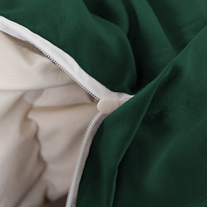 Pościel 200x220 luksusowa Cotton World gruba 3 części 2718 butelkowa zieleń
