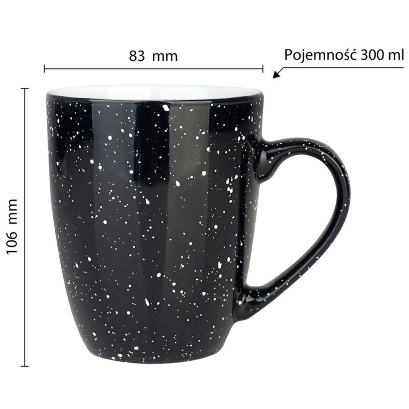 Kubki ceramiczne 300 ml zestaw 6 sztuk czarne Bruno Galaxy Glasmark
