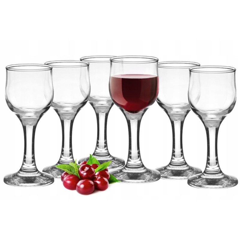 Kieliszki na nóżce 40 ml do nalewki wódki komplet 6 sztuk Glasmark