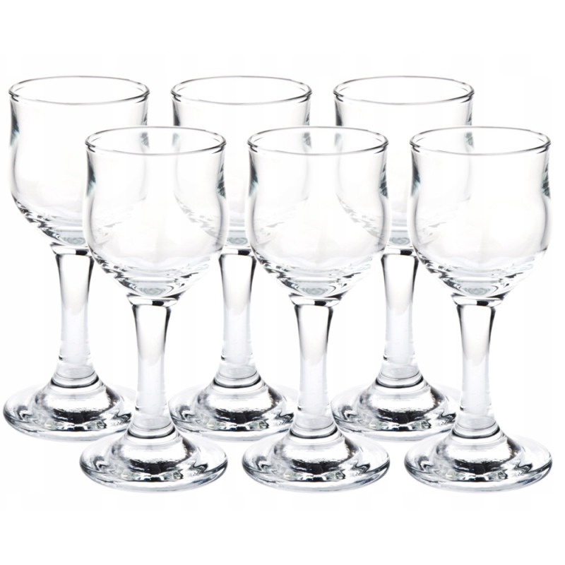 Kieliszki na nóżce 40 ml do nalewki wódki komplet 6 sztuk Glasmark