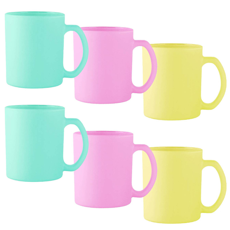 Kubki ceramiczne Glasmark Sonia 300 ml matowy zestaw 6 kolorowych kubków