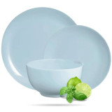 Serwis obiadowy 18 elementowy z salaterką dla 6 osób niebieski Paradise Blue Diwali Luminarc DIW18PB