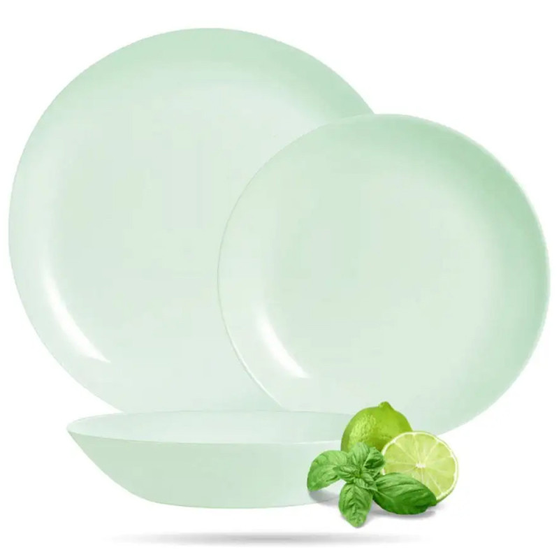 Serwis obiadowy 18 elementów dla 6 osób miętowy Paradise Green Diwali Luminarc V6215
