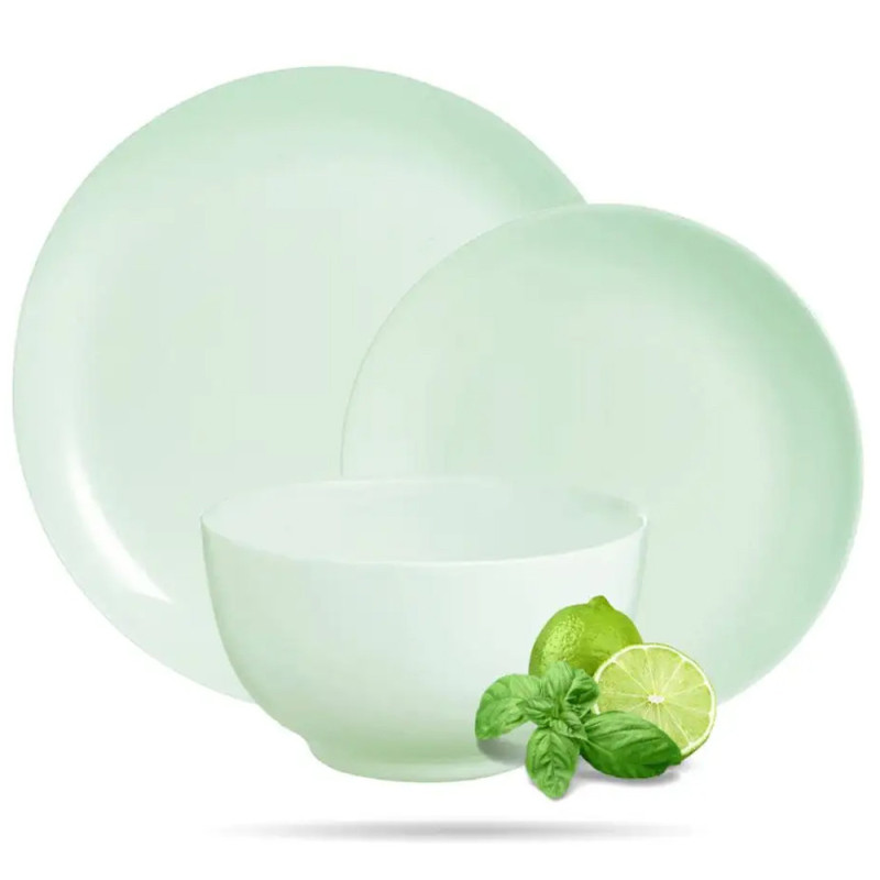 Talerz obiadowy głęboki 20 cm miętowy Paradise Green Diwali Luminarc V5840