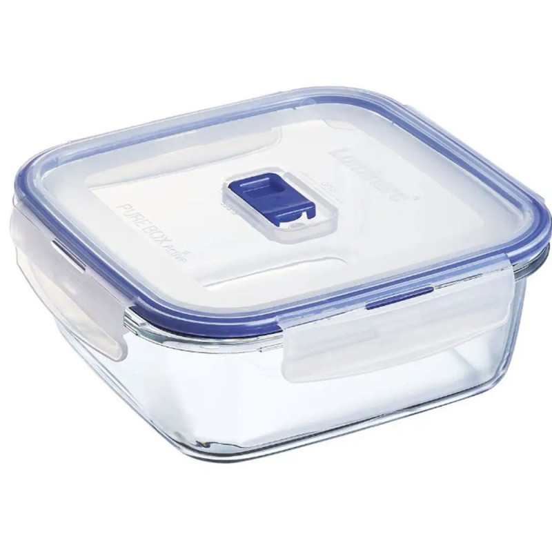 Zestaw 3 pojemników szklanych lunchbox Pure Box Active Luminarc 380/760/1220 ml żaroodporne kwadratowe