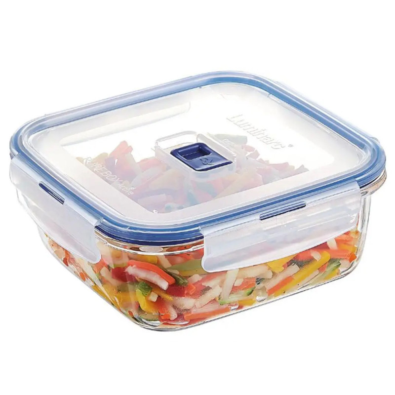 Zestaw 3 pojemników szklanych lunchbox Pure Box Active Luminarc 380/760/1220 ml żaroodporne kwadratowe